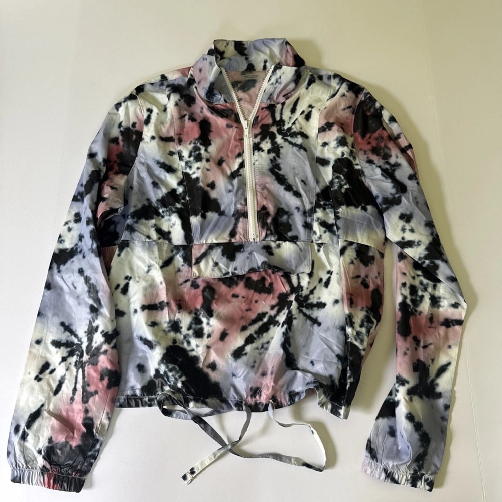 Jessica Simpson Black and Pink Tie-Dye Bomber Jacket